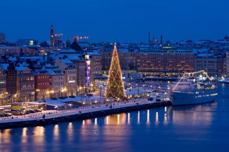 Christmas tree Skeppsbron visit Stockholm holiday season