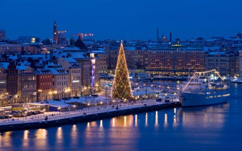 Christmas tree Skeppsbron visit Stockholm holiday season