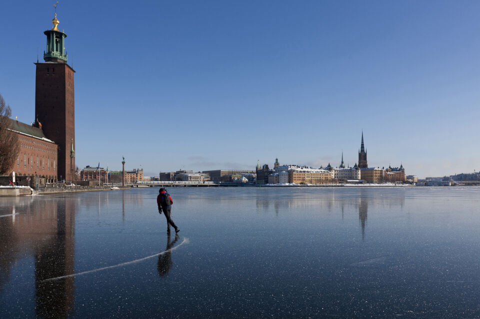 Ice skating city hall Stockholm