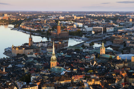 Aerial view Stockholm city