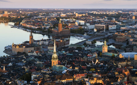 Aerial view Stockholm city